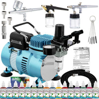 Master Airbrush ABD KIT-WBPF-16-20 – Sistema de aerógrafo para pintura corporal y facial, profesional, con compresor estándar (09 artículos) - Arteztik
