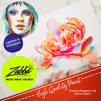 Caja de acuarelas Crafts 4 All con 12 tubos de pintura de la mejor calidad, para artistas, estudiantes y principiantes; perfectas para pintar paisajes y retratos sobre lienzo - Arteztik
