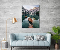 Pintura Pizzazz por números para adultos – Hermosa pintura de paisaje por número Kit, lienzo enrollado, sin arrugas, 16 x 20 pulgadas (sin marco), barco en montañas lago - Arteztik
