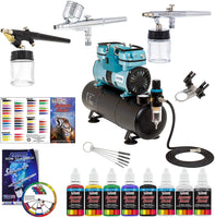 Master Airbrush KIT-SP19-20 juego de pintura con sistema vaporizador con compresor estándar (11 elementos) - Arteztik
