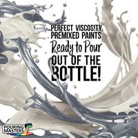 Pouring Masters Silver Dollar Pintura acrílica metálica lista para verter – Premium 8 onzas pre-mezclada a base de agua – para lienzo, madera, papel, manualidades, azulejos, rocas y más - Arteztik
