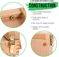 US Art Supply. Mesa caballete de madera portátil La Jolla de 36 pulgadas con cajón de madera de 4 compartimientos. - Arteztik
