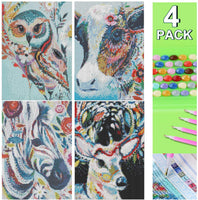 Juego de 4 kits de pintura de diamante 5D con diamantes de imitación para decoración de pared del hogar (lienzo de 12.0 x 16.0 in) - Arteztik
