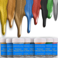 Juego de pinturas acrílicas metálicas Premium por individuall, 8 pinturas metálicas de grado profesional, suministros de arte fabricados en Alemania, juego de pintura acrílica con efecto metálico, pintura sobre lienzo y cualquier superficie - Arteztik
