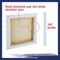 US Art suministro gratuito 10 x 10 inch ácido calidad profesional Perfil lona 6-Pack – 3/4 12 onza PRIMED Gesso – (1 Full Caso de 6 Individuales Lienzos) - Arteztik
