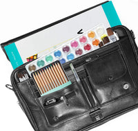 Bloque de colores 62 piezas de acuarela paquete de caja – Incluye | 36 piezas de acuarela para tarta | 12 juego de pinceles | 25 hojas de dibujo Pad | 12 piezas de acuarela juego de lápices | Suministros de arte para niños adultos suministros escolares - Arteztik
