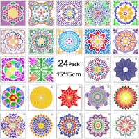 Juego de 56 plantillas de mandala para pintar y dibujar en madera de roca - Arteztik
