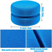 9 Pieces Paint Sponges Set, Including 5 Pieces Round Paint Sponges Wooden Handle Painting Applicator, 5 Sizes and 3 Pieces Round Sponge and Mesh Storage Bag for DIY Painting - Arteztik
