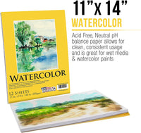 U.S. Art Supply - Tabla de dibujo de madera ajustable para artistas, 24.8 in de ancho x 18.9 in de alto (A2), 11.0 in de ancho x 13.8 in de alto y 36 colores de acuarela. - Arteztik
