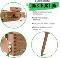 U.S. Art Supply Coronado Caballete de madera grande estilo francés para campo y estudio con cajón de artista, paleta, madera de haya premium, trípode de madera ajustable para pintura, bocetos, exhibición - Arteztik
