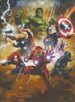 Kit de pintura de diamantes 5D para adultos con diamantes para manualidades de diamantes, para decoración de pared del hogar, kits de arte de diamante Hulk y Capitán América y Iron Man 13.8 x 17.7 in (Los Vengadores) - Arteztik
