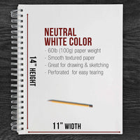U.S. Art Supply - Tabla de dibujo de madera ajustable para artista, tamaño grande de 25 a 5/8 pulgadas de ancho x 19 pulgadas de alto (A2) con encuadernación en espiral lateral de 11 pulgadas x 14 pulgadas – 60 libras (2 almohadillas) - Arteztik
