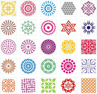 Outivity - 56 plantillas de mandala para pintar sobre madera, rocas, telas, metal, muebles y paredes, flexibles y reutilizables (3,6 x 3,6 pulgadas) - Arteztik
