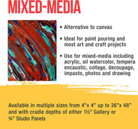 U.S. Art Supply - Lote de 2 lienzos de madera de abedul para pintar madera de abedul de 16.0 x 20.0 in, acrílico, aceite, acuarela, endémico - Arteztik
