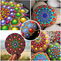 Azerogo Mandala Juego de herramientas de punteado, 42 piezas Kit de herramientas de pintura con 3 cartulina negra, mandala plantilla bola lápiz capacitivo bandeja de pintura para pintar rocas, arte y dibujo de Mandella - Arteztik
