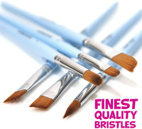 Blue Squid - Juego de 12 pinceles de acuarela para pintura de artista, perfectos para pintura facial, punta redonda de nailon, artista de pelo para acrílico acuarela y pintura corporal - Arteztik
