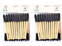 Paquete de 25 cepillos de espuma de 1 pulgada con mangos de madera, ideal para arte, barnices, acrílicos, manchas, manualidades - Arteztik
