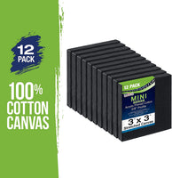 US Art Supply - Lienzo decorativo (3.0 x 3.0 in, 12 unidades), color negro - Arteztik
