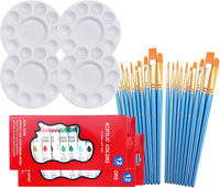 SKKSTATIONERY Juego de pintura para tela, 10 pinceles de pintura y paleta de metal y 12 colores de tela de pintura. - Arteztik
