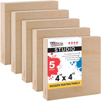 U.S. Art Supply - Tableros de madera de abedul de 10.0 in x 10.0 in de profundidad (4 unidades) - Lienzo de pared de madera para artista, pintura de medios mixtos, acrílico, aceite, acuarela, encáustico - Arteztik
