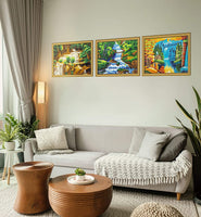 Kit de pintura de diamante 5D con perforación completa, pintura de bordado con diamantes de imitación para paisaje, arte para decoración de pared del hogar, 12 x 16 pulgadas - Arteztik
