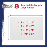 Paquete de 5 lienzos elásticos libres de ácido de US Art Supply, de gran calidad (16 x 20 pulgadas), con imprimador de yeso con perfil de 3/4, (1 paquete Super Value de 5 lienzos) - Arteztik
