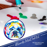 Caja de acuarelas Crafts 4 All con 12 tubos de pintura de la mejor calidad, para artistas, estudiantes y principiantes; perfectas para pintar paisajes y retratos sobre lienzo - Arteztik
