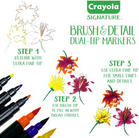 Set de caligrafía con rotuladores de doble punta de Crayola, con punta fina y punta gruesa - Arteztik

