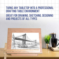 US Art tabla de madera ajustable para dibujo artístico y esbozos. - Arteztik
