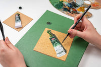 Juego de pinceles de pintura en miniatura de 7 piezas + 1 de DACO, juego de pinceles de pintura con mangos de madera ergonómicos, soporte para pinceles de pintura y bolsa de viaje, apto para pintura acrílica, aceite, acuarela, pintura por números para adu - Arteztik
