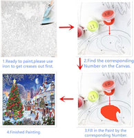 Pintura al óleo por números para adultos y niños, kit de pintura por números de SYNHOK, pintura acrílica con lienzo de 16.0 x 20.0 in para principiantes (calle de nieve) - Arteztik
