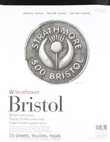 Strathmore (580-72 500 Series Bristol, superficie de placa de 2 capas, 11 x 14 pulgadas, 15 hojas - Arteztik
