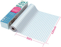 RENOOK rollo de cinta de papel de transferencia de vinilo de 12 pulgadas x 50 pies transparente con cuadrícula de alineación cuadrada azul de 1/2 pulgadas para Silhouette Cameo, Cricut vinilo adhesivo para calcomanías, ventanas y otras superficies lisas - Arteztik
