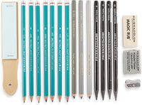 Prismacolor Premier - Lápices de grafito con gomas de borrar y sacapuntas, 18 piezas - Arteztik
