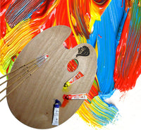 daveliou Pintura Pinceles & Paleta – Juego de 12 pinceles – 12 acrílico no tóxico pinturas – Paleta de madera - Arteztik
