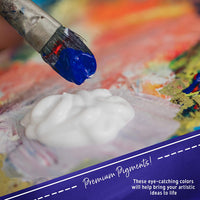 Artesanía 4 All Pintura Acrílica Studio pinturas Set pintura Kit Profesional para lona, madera, barro, tela, estudiantes de Nail Art, cerámica & Crafts. & profesionales (12 x 75ml grande Tubos) - Arteztik
