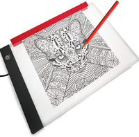 Illuminati - Caja de luz LED para dibujar y rastrear portátil ultrafina de rastreo por USB, A4 brillante mesa de trazado para artistas, viene con brillo regulable - Papel de rastreo - Clip de soporte - Arteztik
