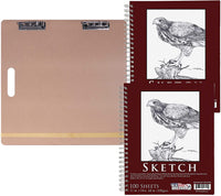 US Art Supply - Tablero de dibujo de artista (18.0 x 18.0 in, incluye 11.3 x 14.0 in, encuadernado en espiral lateral, 60 libras, 2 almohadillas), 100 hojas en cada bloc de papel - Arteztik
