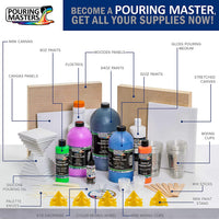 Pouring Masters Silver Dollar Pintura acrílica metálica lista para verter – Premium 8 onzas pre-mezclada a base de agua – para lienzo, madera, papel, manualidades, azulejos, rocas y más - Arteztik

