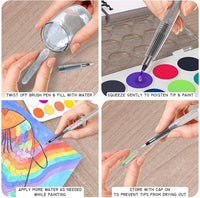 Kassa Juego de acuarelas – Kit de pintura para niños y adultos – El paquete incluye bolígrafo de agua (3 tamaños surtidos), papel de color de agua (30 hojas) y juego de pintura de acuarela (21 colores) - Arteztik
