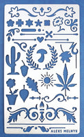Aleks melnyk 1 Bullet Journal Stencil – Naturaleza, separadores, & iconos | metal, acero inoxidable planificador diario de plantillas | compatible con Journal, Notebook, Diary & Scrapbook | bricolaje dibujo plantilla stencil - Arteztik
