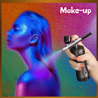 KIBEE - Kit de aerógrafo recargable de mano, mini compresor de aire, pistola de aerógrafo portátil inalámbrico para maquillaje, tatuaje, arte de uñas, pintura facial, pintura de modelo, decoración de tartas - Arteztik

