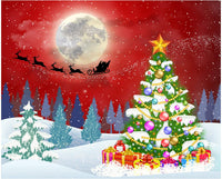 Kit de pintura de diamante para adultos 5D con diamantes para manualidades con dibujo de trineo de árbol de Navidad con dibujo de trineo de diamantes por número con taladro de arte gemático y puntos, 16.0 x 12.0 in - Arteztik
