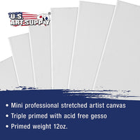 US Art Supply lienzo estirado profesional de 2.0 x 2.0 in (1 paquete de 12 mini lienzos) - Arteztik
