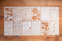 Bulletstencils - Set de 12 plantillas para diarios: incluye plantillas de palabras, plantillas de círculos, plantillas de dibujo, iconos, gráficos, formas, mucho más. - Arteztik
