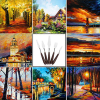 DROK 5pcs Espátula de pintura (Acero Inoxidable, Mango de madera Paleta Pintura cuchillo Set, Acuarela Pintura Acrílica Espátula, herramientas de metal Art, aceite pintura accesorios para mezcla de colores - Arteztik

