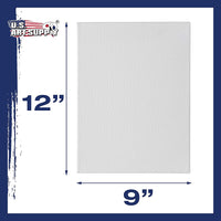 U.S. Art Supply - Paquete de 8 lienzos estirados de 9.0 x 12.0 in, profesionales, color blanco, perfil de 0.7 in, peso pesado, Gesso sin ácidos, para pintar, verter acrílico, pintura al óleo - Arteztik
