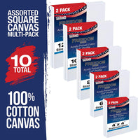 US Art Supply lona elástica sin ácido, de calidad, supervaliosa, de 8 x 10 pulgadas, paquete de 10, yeso de excelente perfil, paquete de supervalor de 10 lonas - Arteztik
