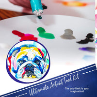 Crafts 4 All 24 - Juego de pintura para acuarelas de alta calidad para artistas, estudiantes y principiantes, perfecto para pinturas de paisajes y retratos en lienzo (24 x 0.4 fl oz) - Arteztik
