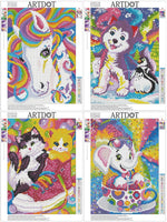 ARTDOT - Juego de 4 kits de pintura de diamante 5D para adultos, kits de pintura por número, perforación completa, diamantes de imitación de cristal, arte para decoración de pared del hogar, regalo de 12 x 16 pulgadas - Arteztik
